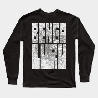 Bengaluru, India City Map Typography - Light Long Sleeve T-Shirt